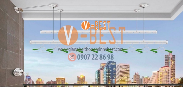 Giàn phơi quay tay VBEST H803