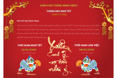 THÔNG BÁO LỊCH NGHỈ TẾT CANH TÝ 2020